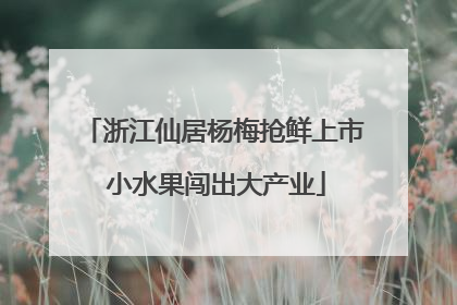 浙江仙居杨梅抢鲜上市 小水果闯出大产业